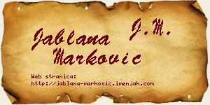 Jablana Marković vizit kartica